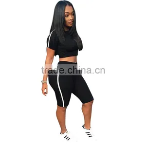 Latest Design Tracksuit Women Track Suit Sweat Suits 2 Two Piece Crop Top and Pants Set Sportswear Custom Tracksuit thumbnail-5