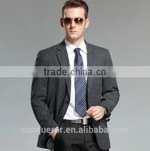 Micro-check Wool 'M Line' 3-Button Suit With Flat Front Pants (SHT1066) thumbnail-1