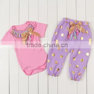 2017 Spring Girls Boutique Clothing Set Cotton Long Sleeve Baby Suit Baby Rompers White thumbnail-6