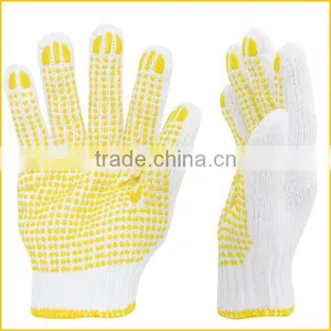 Pvc Dotted Cotton Knitted Gloves With Pvc Dots for Construction thumbnail-1