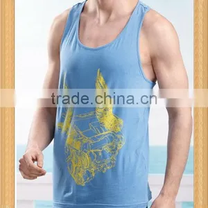 Good Quality Cotton Printed Men's Vest Tops Custom Wholesale thumbnail-1