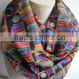 Bookshelf Infinity Scarf, Book Scarf, Library Scarf, Book Infinity Scarf, Accessories, Gift for Her thumbnail-4