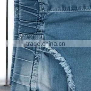 Guangzhou Apparel Factory New Style Color Change Three-quarter Denim Girls Jeans Pants thumbnail-4