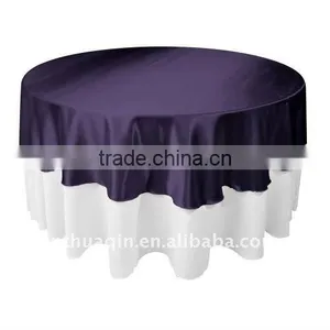 Round Lamour Satin Table Cover and Tablecloth Wedding Table Cover thumbnail-1