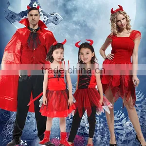 New Fashion Fancy Red Color Party Halloween Costumes With Horns thumbnail-3