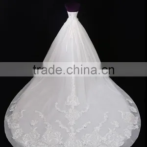 Strapless Lace Mermaid Color Wedding Dress Bridal for Bride Sleeveless Sexy Bridal Dress F13201 thumbnail-4