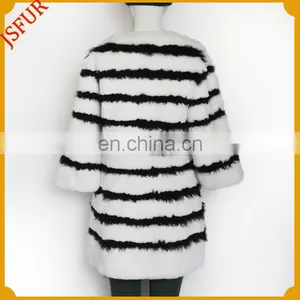 2015 Elegant Winter Coat With Round Collar Women's New Design Fur Coat With 100% Real Rabbit Fur thumbnail-2