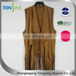 2016 Women's Cut and Sew Suede Top for Women thumbnail-1