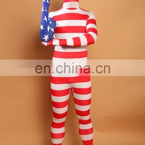 New American USA Team Flag Spandex Lycra Full Body Zentai Suits World Cup thumbnail-2