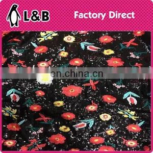 New Fashion Wholesale Flower Embroidery Sequin Fabric thumbnail-1