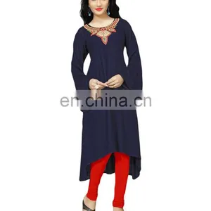 Women's Casual Daily Wear Stylish Stitched Kurtis Designs 2017 thumbnail-1