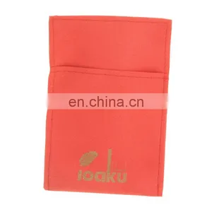 no Drawstring Simple Red Golden Stamping Velvet Jewelry Pouch thumbnail-1