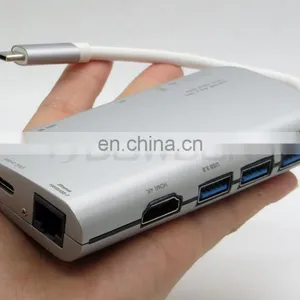 USB C Hub 8 in 1 Multi Port Adapter Type C Combo Hub for Macbook Pro thumbnail-2
