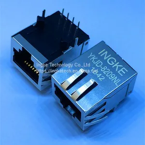 SI-60002-F YKJD-8209NL 1 Port Through Hole 100 Base-T Tab Down RJ45 Jacks With Magnetics thumbnail-1