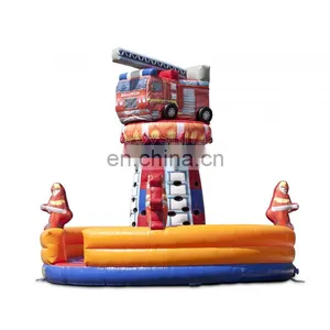 Firefighter Themed Inflatable Climbing Walls Rock Climb Tower Game For Events thumbnail-1