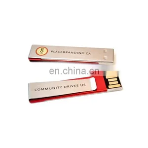 Customized LOGO Promotion Gift Paper Clip Metal Stick USB Flash Drive Money Clip thumbnail-5