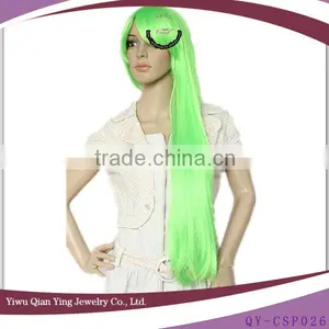 Long Straight Fluorescent Green Beauty Cosplay Wig thumbnail-1