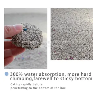 Bentonite Cat Litter 1-3.5 mm Dust Free Strong Clumping Kitty Litter Colorful Ball Shape Sand for Cat thumbnail-5