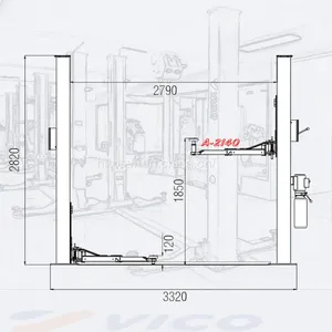 4 Ton One Side Release Two Post Hydraulic Car Lift With CE Certificate V-LZW-A-2140 thumbnail-4