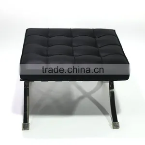 Stainless Steel X Frame Barcelona Ottoman thumbnail-2