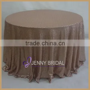 SQN64#19 China Wholesale Steady Quality Wedding Tablecloth Round Champagne thumbnail-3