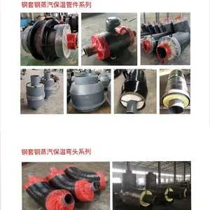 Steel Jacketed Steel Steam Insulation Steel Pipe High Temperature Heating Heat Aluminum Silicate Prefabricated Direct Buried Insulation Steel Pipe thumbnail-5