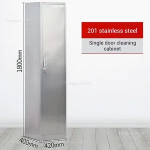 Industrial Cleaning Cabinet With Ventilation — Stainless Steel, Lockable, Built for Warehouse Floors, 20×16×71 in thumbnail-3