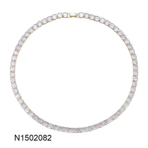 Luxury Hip Hop Tennis Necklace 3m/4m/5m Created Moissanite Gemstone Unisex Basic Tennis Chain Necklace Fine Jewelry Wholesale thumbnail-4