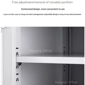 HN-RP37 Rolling Printer Table Cart, Metal 450mm Height With Magnetic Suction Doors and Silent Universal Wheels for Small Business, OEM/ODM thumbnail-4