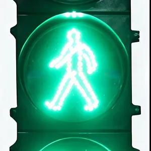 Ф400 Red Figure + Moving Green Figure + Red and Green Double - Color and Double - Position Three - Unit Pedestrian Traffic Signal Lights thumbnail-2