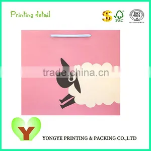 Lovely Pink Kraft Paper Bag Shopping For Food thumbnail-2