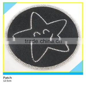 Iron on Decals Hotfix Black Horse Hair Mix Rhinestone Oval Patch 12x15cm thumbnail-6