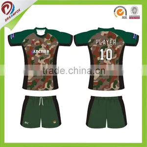 Wholesale China Factory Rugby Jersey Green and Yellow thumbnail-1