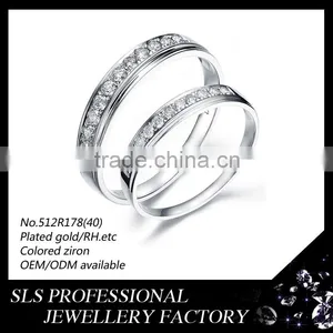 CZ Jewellery Wholesale 925 Sterling Silver Wedding Ring Jewelry Couple Rings Latest Designs thumbnail-1