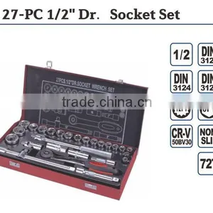 27pcs 1/2" Dr Socket Set Hand Tool Set Hardware Tool Set thumbnail-1