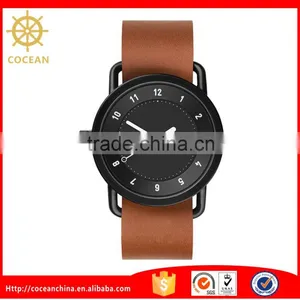 Brown Strap Black Case Fahsion Watch For Unisex thumbnail-1