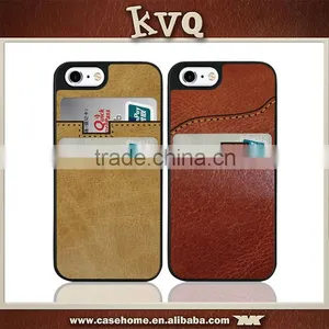 Crazy Horse Pattern PU Back Cover for Iphone 7 With Card Slots thumbnail-1