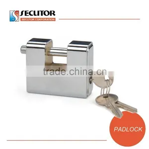 Security Armoured Rectangular Shackle Brass Padlock thumbnail-2