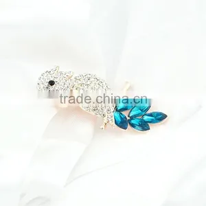Fashion Bird Shape Parrot Rhinestone Brooch Wedding Invitation thumbnail-5