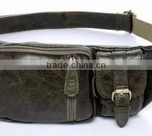 Men Genuine Leather Chest Bag Small Phone Wallet Case Fanny Waist Pack Outdoor Bags thumbnail-2