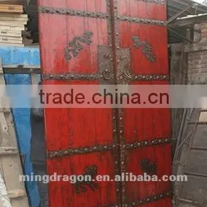 Chinese Antique Furniture_pine Wood Shanxi Nice Big Red Door thumbnail-1