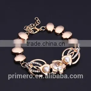 Fashion Natural Pearl Rhinestone Necklace Earrings Bracelet Ring Wedding Party Jewelry Sets thumbnail-6