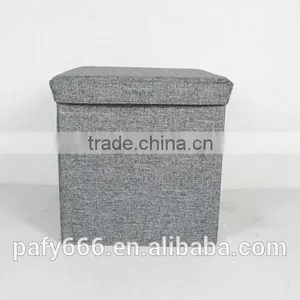 Fabric Foldable Storage Ottoman Storage Case thumbnail-4