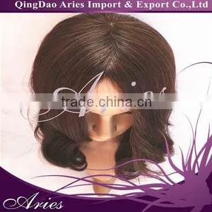Medium Brown With Highlights Human Kosher Remy Wig thumbnail-1