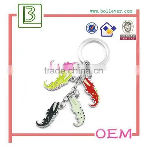 Metal Enamel Crocodile Design Keychain thumbnail-1
