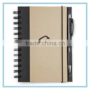 Wholesale Office and School Supplies Imprint Kraft Paper Cover Spiral Note Book With Pen thumbnail-3