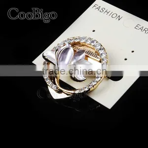 Fashion Jewelry Charming Jasmine Flower MC STONE Women Brooches Pin Gift Corsage Dresses Hijab Scarf Apparel Accessories thumbnail-1