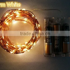 3AA Battery Operated 10M 100 Leds Copper Wire String Lights 33FT Christmas Light thumbnail-1