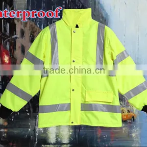 Waterproof Yellow High Visibility Warm Workwear Reflective Safety Winter Jacket thumbnail-4