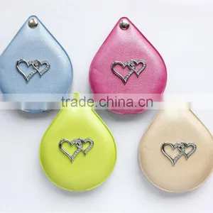 2015 New Style Water-drop Shape Portable Cosmetic Mirror With Double Heart Accessories,ME314-B thumbnail-1